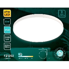 Потолочный светодиодный светильник Ambrella light FZ1202 WH белый IP54 27W 5000K D370*60 (без ПДУ)