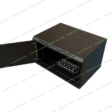 Шкаф коммутационный WRline (WR-TW-0666-SR-RAL9004) настенный 6U 600x600 мм пер. дв. металл 2 бок. пан. 60 кг черный 520 мм 367 мм IP20 сталь