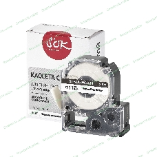 Кассета с лентой S'OK by Sakura Printing BLK5WBA11 для Epson, черный на белом, 11мм/2.5м