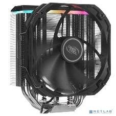 Кулер для процессора DEEPCOOL AS500 черный, 140 мм, алюминий/медь, 1200 об/мин, 26 дБ, 4 pin, 220 Вт, 164 мм