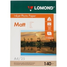 Фотобумага Lomond односторонняя матовая, 120г/м2,A4 (21X29,7)/25л. для струйной печати