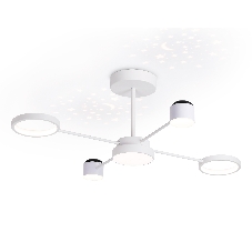 Потолочный светодиодный светильник с пультом Ambrella light FL51631/4+1 WH белый 3000K-6400K 48W 910*745*300 (ПДУ ИК)
