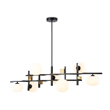 Светильник Ambrella light LH51017/7 BK/BS/FR черный/латунь/белый матовый G9*7 max 28W 1100*240*300