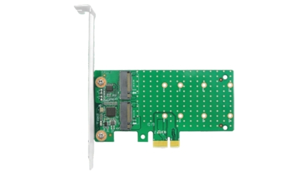 Адаптер PCIe x1 2*M.2 SATA Adapter, ASM 1061, RAID 0/1 2230, 2242, 2260, 2280mm