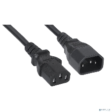 Кабель питания сист.блок-монитор Cablexpert PC-189-VDE-5M, 5м, C13-C14, VDE, 10А, Сечение провода: 0,75 мм2, черный, с заземлением
