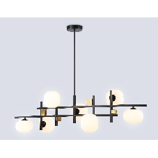 Светильник Ambrella light LH51017/7 BK/BS/FR черный/латунь/белый матовый G9*7 max 28W 1100*240*300