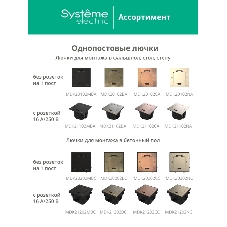 MultiDesk Лючок с розеткой 2К+З, 16А/250В, IP44 с монтажной коробкой для бетонных полов Чёрный матовый, тип MDK21 | MDK21202MBC | SE