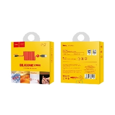 Кабель USB 2.0 HOCO X21, силиконовая оплетка, AM/Lightning M, черно-красный, 1м