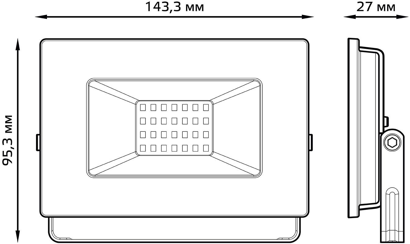 Прожектор светодиодный GAUSS 613527130 LED 30W 2000lm IP65 3000К черный 1/60