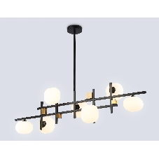 Светильник Ambrella light LH51017/7 BK/BS/FR черный/латунь/белый матовый G9*7 max 28W 1100*240*300