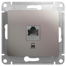 Механизм розетки комп. 1-м Glossa RJ45 кат.5е платина SchE GSL001281K