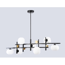 Светильник Ambrella light LH51017/7 BK/BS/FR черный/латунь/белый матовый G9*7 max 28W 1100*240*300