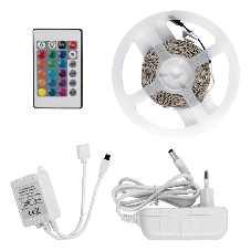 Лента светодиодная GLS-5050-30-7.2-12-IP20-PRO-RGB-5-KIT готовый комплект 5м с адаптером и IR контроллером Лента светодиодная GLS-5050-30-7.2-12-IP20-PRO-RGB-5-KIT готовый комплект 5м с адаптером и IR контроллером