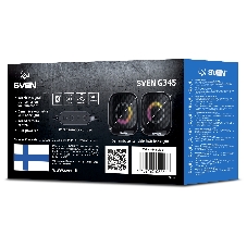 Акустическая система 2.0 АС SVEN G345, черный, (10 Вт, RGB, питание USB, Bluetooth)