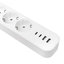 Удлинитель EKF UBA-LUX-515-TC 5х1.5 м IP20 2USB 2.4А+2type-C LUX 1.5 кв.мм