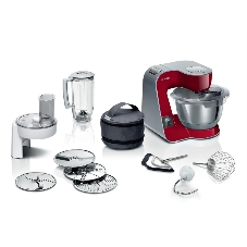 Кухонная машина Bosch MUM5X720 планетар.вращ. 1000Вт красный/серый