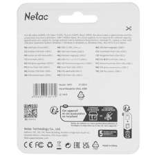 Флешка USB Netac UM2 (NT03UM2N-032G-32RE), 32Gb, USB 3.0, R/W 130/50, серебристый/красный