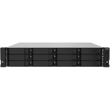Сетевое хранилище без дисков SMB QNAP TS-1232PXU-RP-4G 12-Bay quad-core 64-bit AL324 1.7 GHz rackmount NAS with 250W redundant PSU, 4Gb DDR4 UDIMM RAM (max 1x16GB), SATA 6Gb/s, 2x 10GbE SFP+ LAN, 2x2.5 GbE LAN, 1x PCIe Gen2 x2 slot. W/o RAIL-B02