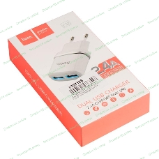 Сетевое зарядное устройство C12 Smart dual USB charger, белый