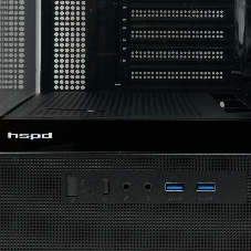 Компьютерный корпус HSPD F710, Panoramic Mid Tower, черный, TG, 0.5 SPCC, 3x120мм ARGb E-ATX, ATX, mATX, mITX 185/395/270мм 2x2.5