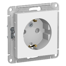 Розетка с заземлением со шторками Schneider-electric ATN000145 ATLASDESIGN, 16А, механизм, БЕЛЫЙ