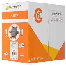 Кабель LANMASTER U/UTP, 4 пары, Кат. 6, с перегородкой, 550Mhz, LSZH, нг(A)-HF, оранжевый, 305 м