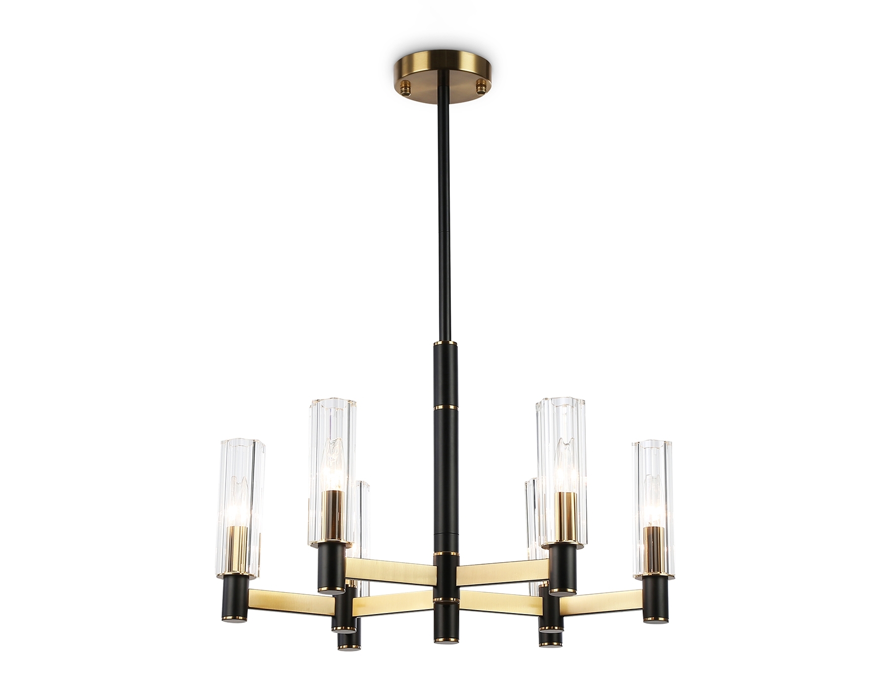 Люстра Ambrella light LH55511/6 BK/BS/CL черный/латунь/прозрачный E14*6 max 40W D570*760