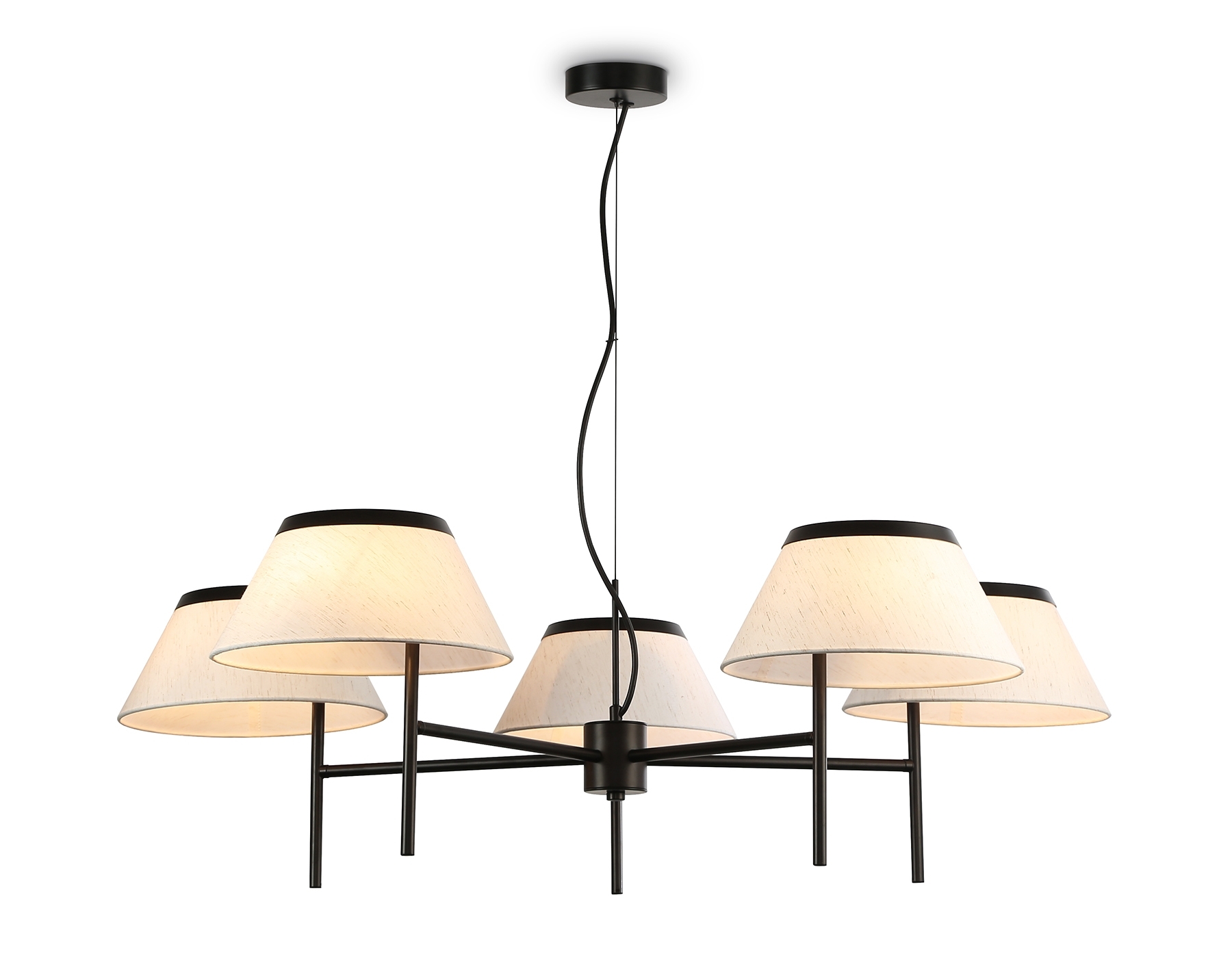 Люстра Ambrella light LH72453/5 BK/WH черный/белый Е14/5 max 40W D1000*290-1080