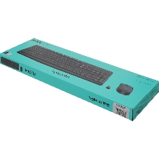 Комплект клавиатура+мышь Logitech MK235 беспроводной, USB, 1000 DPI, серый ( неоригинальная гравировка)