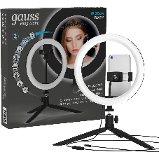 Светильник кольцевой Gauss 14W 700lm 3000-6500K 5V USB IP20 260x23мм черный дим пульт LED
