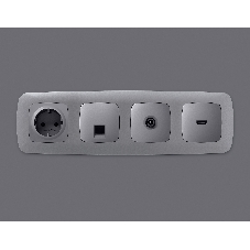 Лицевая панель OMEGA (Сталь матовый) для компьютерной/телефонной розетки RJ-45/RJ-11 QUANT OP5120