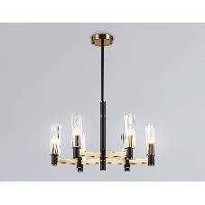 Люстра Ambrella light LH55511/6 BK/BS/CL черный/латунь/прозрачный E14*6 max 40W D570*760