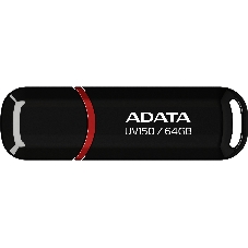 Флешка USB ADATA UV150 (AUV150-64G-RBK), 64Gb, USB 3.0, R/W 100/40, черный