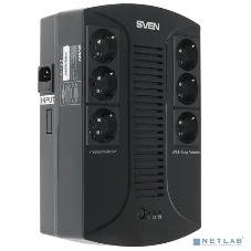 Источник бесперебойного питания SVEN UP-L1000E 1000VA/500W (6 розеток: 3х UPS/сетевой фильтр+3 x сетевой фильтр)