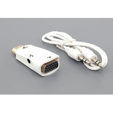 Переходник HDMI на VGA c аудио белый