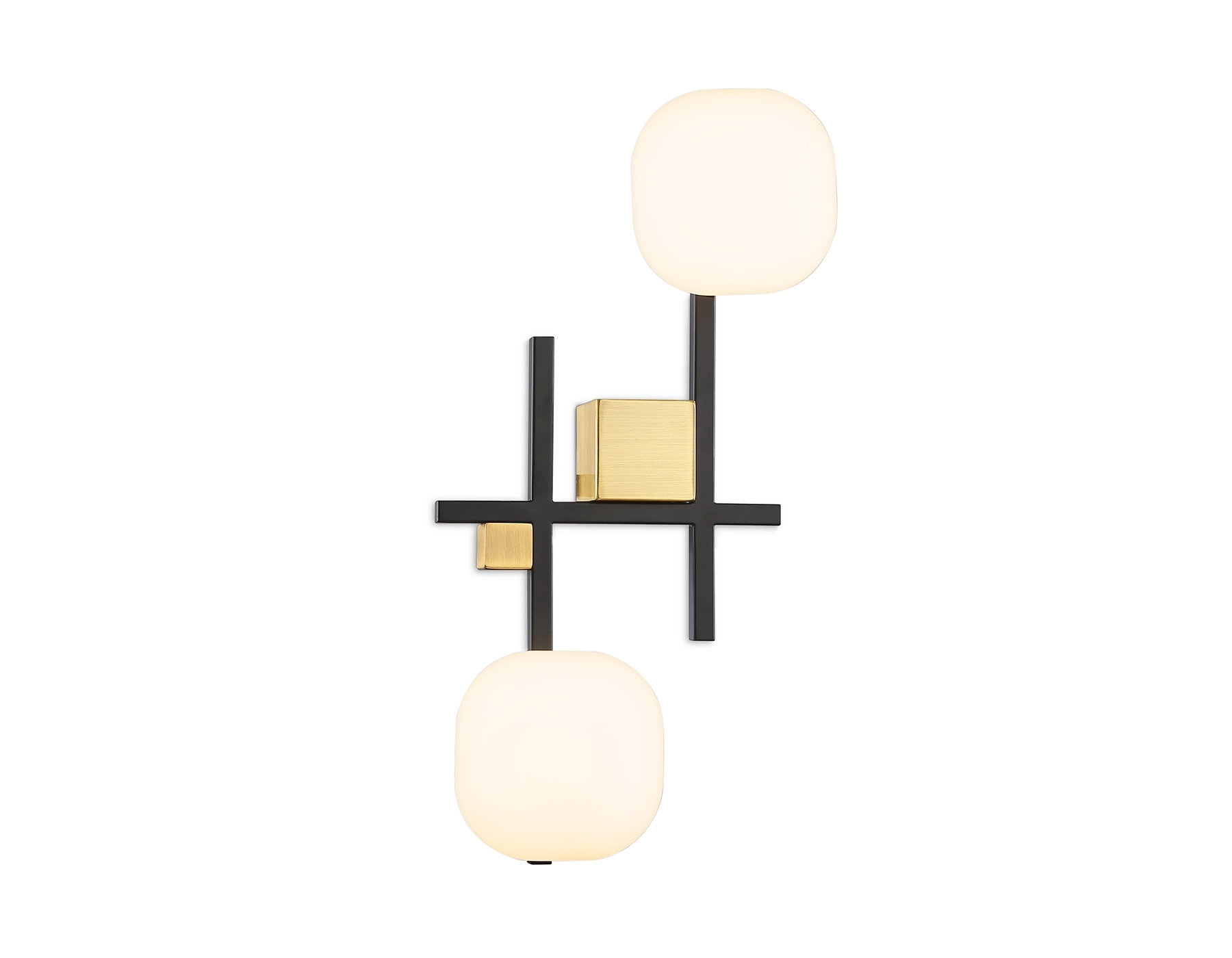 Настенный светильник Ambrella light LH51019/2 BK/BS/FR черный/латунь/белый матовый G9*2 max 28W 230*170*480