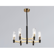 Люстра Ambrella light LH55511/6 BK/BS/CL черный/латунь/прозрачный E14*6 max 40W D570*760