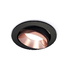 Комплект встраиваемого поворотного светильника Ambrella light XC7652025 SBK/PPG черный песок/золото розовое полированное MR16 GU5.3 (C7652, N7035)