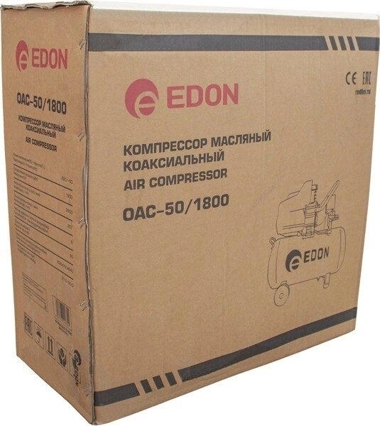 Компрессор поршневой Edon 39778 масляный 207л/мин 50л 1800Вт красный