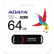 Флешка USB ADATA UV150 (AUV150-64G-RBK), 64Gb, USB 3.0, R/W 100/40, черный