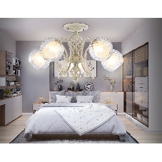 Светильник Ambrella light TR3066/5 WH/GD белый/золото E27*5 max 40W D590*340