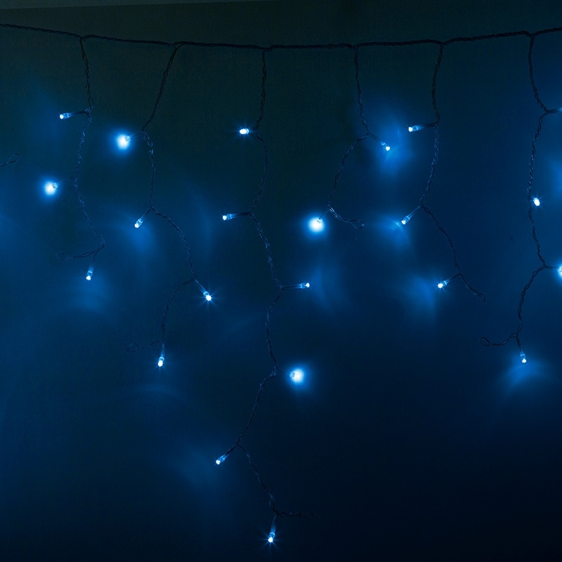 Гирлянда Neon-night Айсикл (бахрома) светодиодный, 4,8 х 0,6 м, прозрачный провод, 230 В, диоды синие, 176 LED
