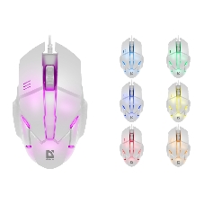 Мышь проводная Defender Host MB-982 белый, 1000 dpi, USB, кнопки - 3