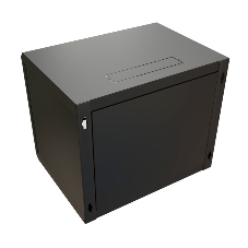 Шкаф коммутационный WRline (WR-TW-1545-SR-RAL9004) настенный 15U 600x450 мм пер. дв. металл 2 бок. пан. 60 кг черный 370 мм 775 мм IP20 сталь
