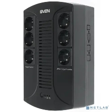 Источник бесперебойного питания SVEN UP-L1000E 1000VA/500W (6 розеток: 3х UPS/сетевой фильтр+3 x сетевой фильтр)