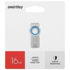 Флешка USB SmartBuy MC2 Metal Blue (SB016GbMC2), 16Gb, USB 2.0, R/W 25/15, синий/серебристый