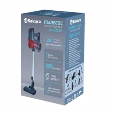 Пылесос Sakura SA-8316W черный/белый, 450/2400 Вт, уборка сухая, пылесборник мешок 4 л