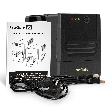 Источник бесперебойного питания ExeGate Power NB-850.LED.AVR.4C13.USB (850VA/510W, LED, AVR, 4*C13, USB, батарея 12V 9Ah, Black)
