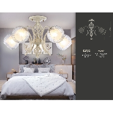 Светильник Ambrella light TR3066/5 WH/GD белый/золото E27*5 max 40W D590*340