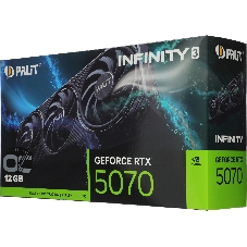 Видеокарта Palit GeForce RTX 5070 INFINITY 3 OC, 12 GB GDDR7, 192 bit, 3xDisplayPort, HDMI, GPU 2325 MHz